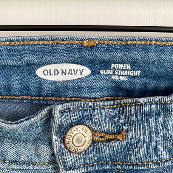 Old Navy Jeans Women's 16 Mid-Rise Straight Power Slim Fit Light Wash - Picture 4 of 6